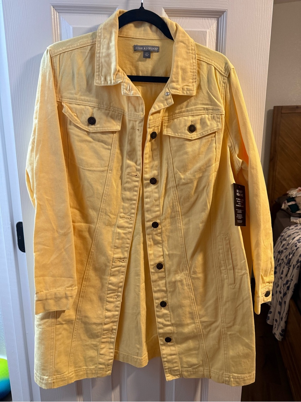 Jessica London Sunny Yellow Longline Denim Jacket